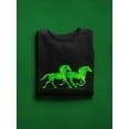 thumbnail image 3 of Two Horses On Green Fire Sweatshirt Men -Image by Shutterstock, Male Large, 3 of 4