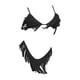 thumbnail image 1 of Trajes de baño triangulares para mujer, conjunto de bikini con borlas y tirantes finos de dos piezas con aros Negro L, 1 of 7