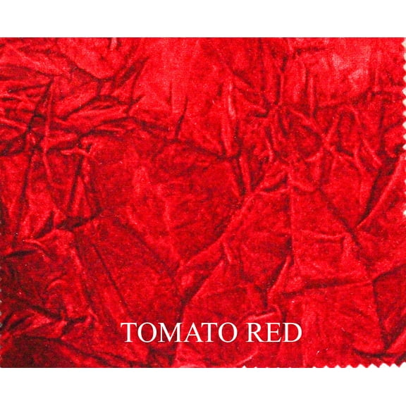 Crushed Flocking Velvet Upholstery/Curtain Fabric 10 Colors 60" by The Yard (TOMATO RED)