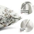 thumbnail image 3 of Chinoiserie Pillow Covers 12x20 Inch Set of 2 Brown White Floral Birds Decorative Throw Pillows Rustic Vintage Flowers Pillow Cases Cotton Rectangle Cushion Cover Decor for Couch Bed Sofa, 3 of 6