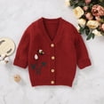 thumbnail image 6 of Seyurigaoka Baby Unisex Sweaters Long Sleeve V-neck Floral Embroidered Cardigan, 6 of 10