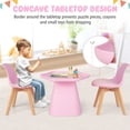 thumbnail image 2 of Resenkos Wooden Kids Activity Table and Chairs Set with Padded Seat-Pink, Small Folding Table for Arts & Crafts, Snack Time, Homeschooling, Homework, 2 of 9
