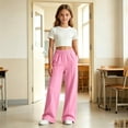 thumbnail image 6 of SUYIDA Girls Wide Leg Sweatpants Elastic Waist Loose Fit Joggers School Outdoor Back to School for Ages 5-16 Years Sweatpants, 6 of 7