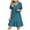Blue Green, variant on UVEASISHA Summer Dresses for Women Short Sleeve V Neck Pleated Mini Dress Flowy A-Line Ruffle Tiered Swing Dresses Navy XXL