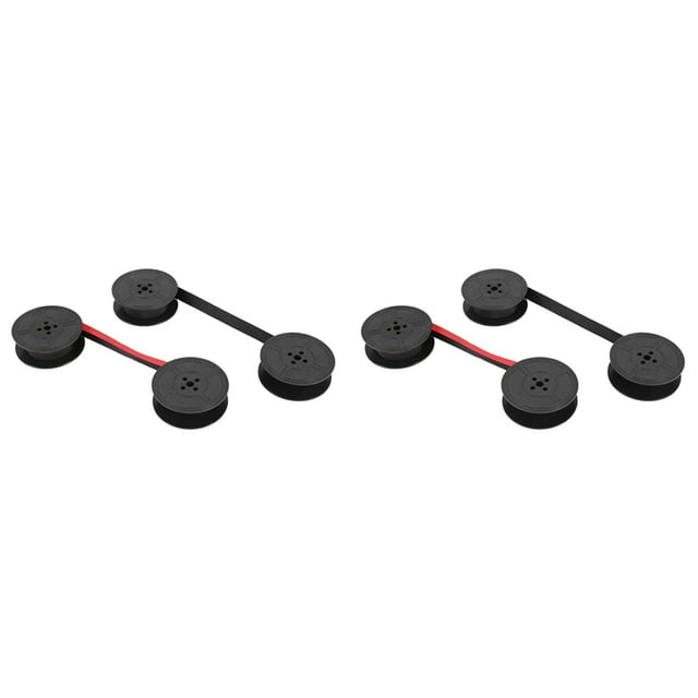 Lot de 4 Ruban de Machine à Écrire Double Bobine Ruban d'Encre de Machine à Écrire Double Bobine Pièce de Rechange pour la Plupart des Machines à Écrire (Rouge, Noir)