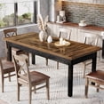 thumbnail image 3 of Tribesigns 63" Wood Dining Table, Farmhouse Dining Room Table for 4-6 People, Rectangular Kitchen Table for Dining Room, Living Room, 3 of 5
