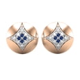 thumbnail image 2 of Dazzlingrock Collection Round Blue Sapphire Rounded Kite Shape Screwback Stud Earrings for Women (Color Blue, Clarity Highly Included) in 14K Rose Gold, 2 of 4