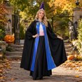 thumbnail image 6 of Adult Women's Witch Costume Sets Magic Sorceress Black Hooded Cloak Dress Outfit with Witch Hat Halloween Fancy Dress Party Cosplay Costumes, 6 of 13