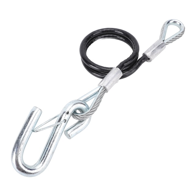 Trailer Safety Towing Cable With S Hook 3500lbs Load Bearing 27.6in Maximum Extension Length Spring Towing Rope For RV