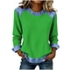 thumbnail image 1 of Camisetas de Manga Larga para las Mujeres Loose Fit Color Sólido Blusa de Cuello Redondo Top Suave Casual, 1 of 6