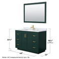 thumbnail image 6 of Wyndham Collection Miranda 48" Carrara&Wood Single Bathroom Vanity in Green/Gold, 6 of 7