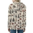 thumbnail image 2 of DISNIMO Christmas Tree Printed Womens Zip Up Hoodies Snowman Printed Ladies Hooded Tops Long Sleeve Sport Sweatshirt with Pockets, XS, 2 of 6
