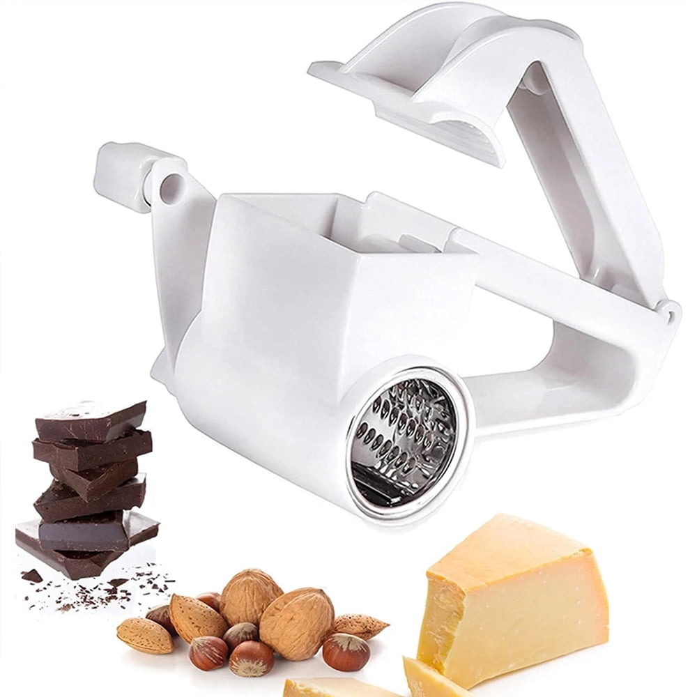 Hand Held Rotary Cheese Grater, Cheese Cutter Slicer With Sharp Stainless  Steel Blades Drum Easy Clean, Parmesan Grater