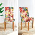 thumbnail image 3 of Yayeee 4 Pack Dining Chair Covers Stretch Parson Chairs Slipcovers Seat Protector, White Striped Lemon, 3 of 6