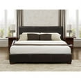 thumbnail image 4 of Pemberly Row Faux Leather Full Upholstered Bed in Dark Brown, 4 of 5