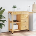 thumbnail image 3 of vidaXL Chariot de Cuisine Roulant sur Roues Salon Bois Massif Pin, 3 of 6