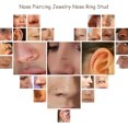 thumbnail image 6 of 8PCS Titanium Nose Rings Stud, Gold Nose Ring for Women Men Hypoallergenic Nostril Hoops L Shape Nose Studs Corkscrew CZ Nose Piercing Jewelry Silver 18G & 20G Nose Ring Studs 2/2.5/3mm, 6 of 6