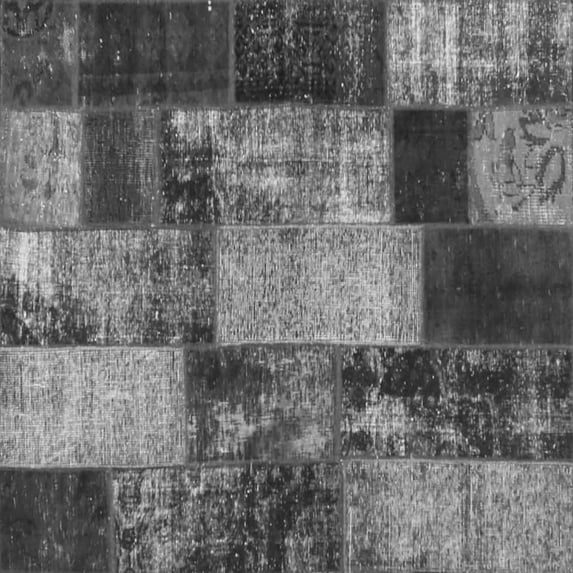 Ahgly Company Indoor Square Patchwork Gray Transitional Area Rugs, 8' Square