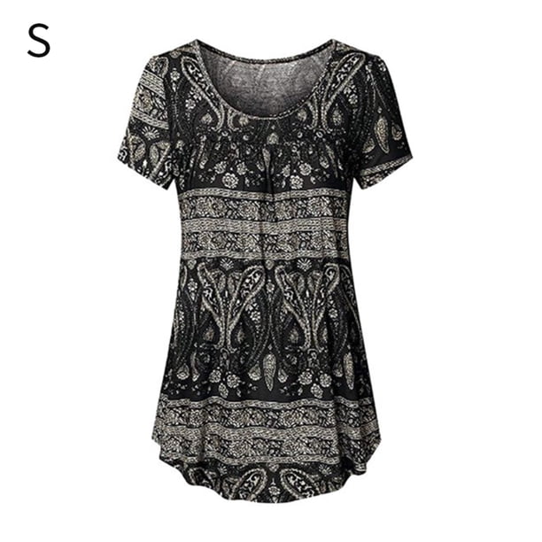 Camiseta de mujer con cuello redondo, manga corta, camiseta estampada, Methold AP001627-01