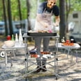 thumbnail image 2 of Costway Foldable Camping Table Outdoor Kitchen Portable Grilling Stand Folding BBQ Table, 2 of 9