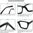 thumbnail image 3 of REAVEE 3 Pack Classical Style Reading Glasses for Women Men Blue Light Blocking Computer Square Readers with Spring Hinge Black, 3 of 4