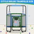 thumbnail image 6 of CITYLE Trampoline for Kids 500LBS 4.5FT Toddler Trampoline Indoor Outdoor with Basketball Hoop, Swing, Adjustable Bar, 54'' Mini Small Trampoline with Enclosure, Gifts for Toddlers, Boys & Girls, 6 of 8