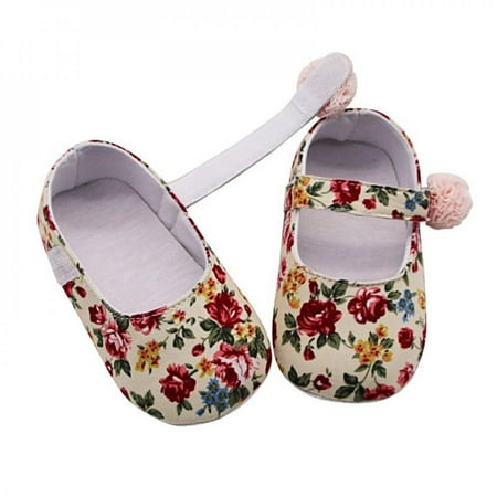 

Clearance!Baby Shoes Girl Breathable Floral Print Anti-Slip Shoes Casual Walking Shoe Toddler Soft Soled First Walkers Yellow S