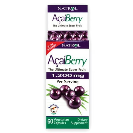 Natrol Acai Berry Extra Strength 1200mg 60 Vegetarian Capsules, 60 (Best Acai Berry Capsules)