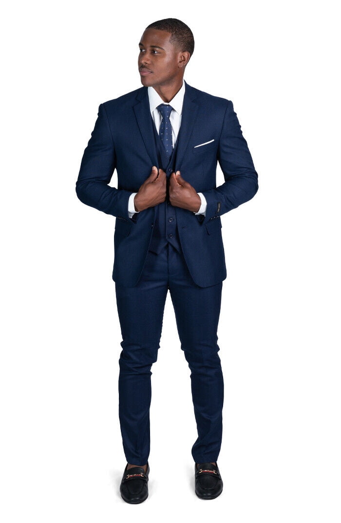 Slim Fit Men Suit Micro Textured Weave 2 Bottoni Notch Colletto - Foto 4