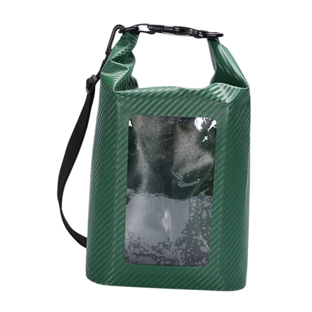 Funda impermeable para teléfono, bolsa seca de 5 l, bolsa flotante para kayak, bolsa para deportes al aire libre, rollo hermético Verde