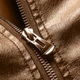 thumbnail image 7 of Fayshow0 Men'S Jackets Clearance Sale $12 Men's Spring And Fashion Casual Stand-up Collar Zipper Long Sleeve Hoodless Leather Jacket/jacket Khaki, 7 of 7
