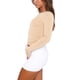 thumbnail image 4 of Mujer Slim Fit Básico Crop Top Sólido Manga Larga Cuello Redondo Crop Top Pullover Streetwear Nituyy Disponible en varios colores. Top de manga larga entallado de moda para mujer, 4 of 5
