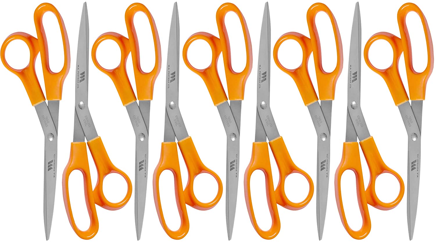 WA Portman Multipurpose Scissors 8 Inch 9pack Orange Right and