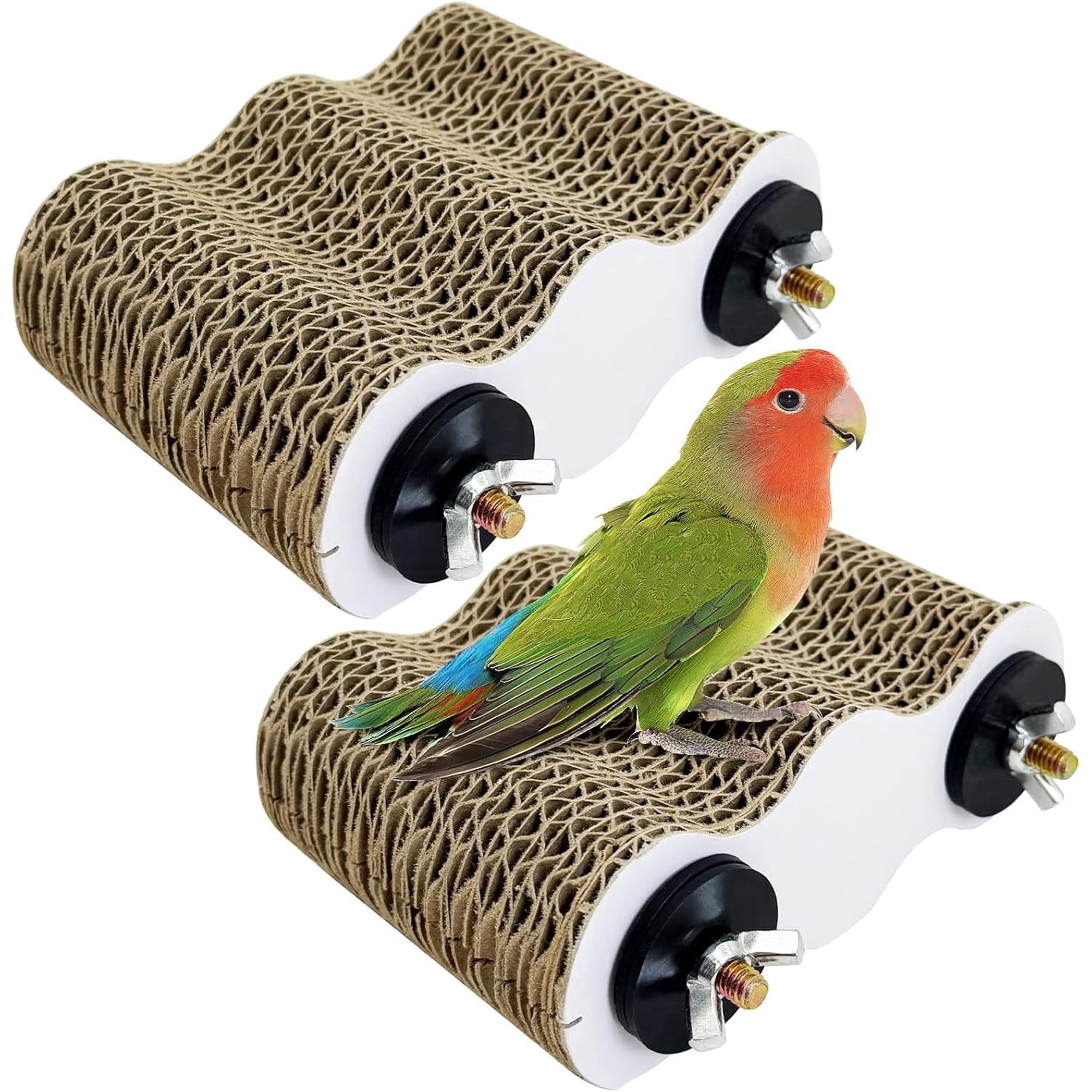 Paper Bird Toys, 2 Pcs Bird Platforms for Small Parrots Conure Cockatiel Lovebird Parrotlet Finch