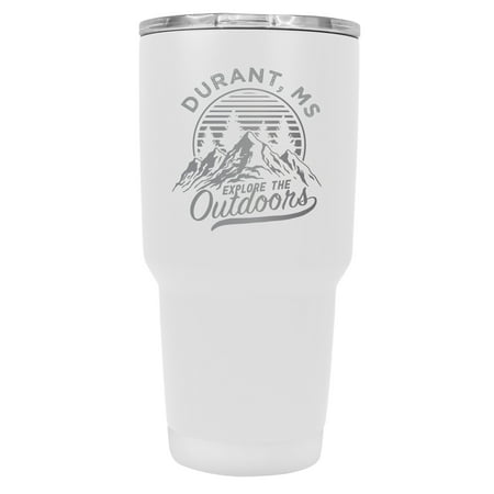 

Durant Mississippi Souvenir Laser Engraved 24 oz Insulated Stainless Steel Tumbler White White.