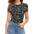 thumbnail image 2 of Xishao Women's Round Neck Short Sleeve T Shirts Basic Bodysuits Xishao ropa, 2 of 2