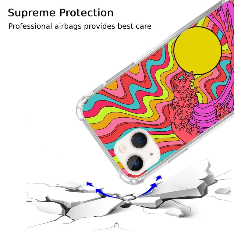 Sun Rays Waves Case Compatible with iPhone 13,Unique Art Design TPU Bumper  Cover Case 