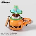 thumbnail image 2 of Sidagar 27 oz Stainless Steel Vacuum Insulated Water Bottle with Carry Handle, Leak-Proof Straw Lid, Orange, 2 of 9