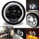 thumbnail image 3 of Universal 7.5 Inch Led Retro Bucket Motorcycle Modified Headlight Hi/lo Beam Drl And Matte Black Headlight Housing With Bracket, 3 of 4