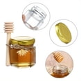 thumbnail image 4 of 101 Pcs 1.5oz Hexagonal Glass Honey Jar Set with Golden Lids Bee Charms Wooden Dippers Thank-You Tags for Wedding Favors Baby Shower Guest Gifts, 4 of 11