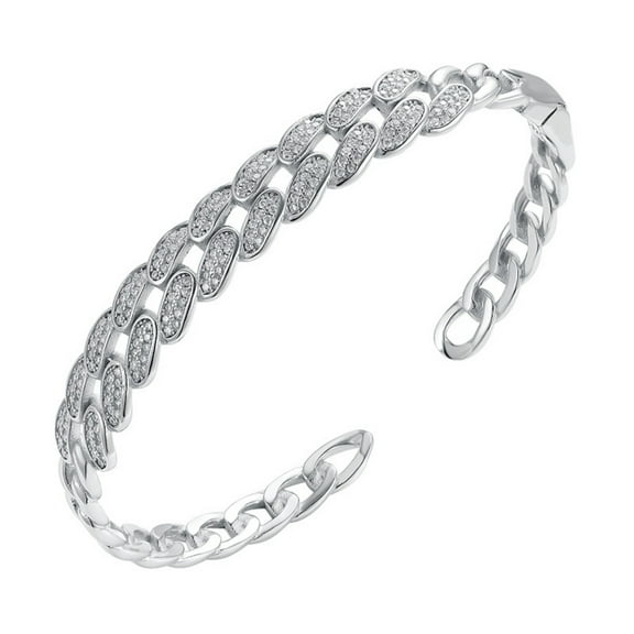 6.5 in Moissanite Bracelets D Color VVS1 Diamond Bracelets for Women Gift S925 Sterling Silver Cuff Bracelets Women's Bangle Bracelets