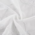 thumbnail image 5 of Dainty Home Rita 3D Floral Chenille Embroidered Solid Sheer Linen Look 76" x 84" Window Curtain Panel Pair in White With Shimmer, 5 of 5