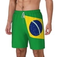 thumbnail image 5 of Men's 2 in 1 Swim Trunks with Compression Liner Flag Of Brazil Quick Dry Beach Shorts, 5 of 6
