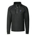 thumbnail image 2 of Men's Cutter & Buck Heather Charcoal Kansas Jayhawks Mainsail Sweater-Knit Big & Tall Half-Zip Pullover Jacket, 2 of 3