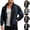 Dark Blue, variant on Color Block Jackets for Men Stand Collar Zip Up Track Jacket Athletic Sport Outerwear for Fall Winter Wear Olive Green XL