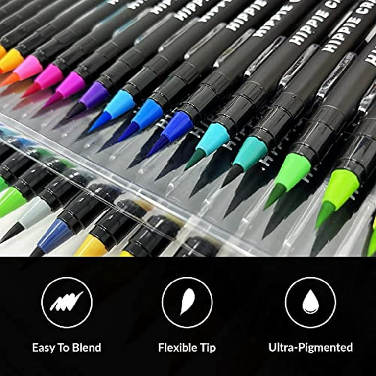 Wisdompro Watercolor Brush Pens, 6 Pcs Refillable Water Color Brush Pens  Paint Brush for Water Soluble Colored Pencil, Powdered Pigment Watercolor