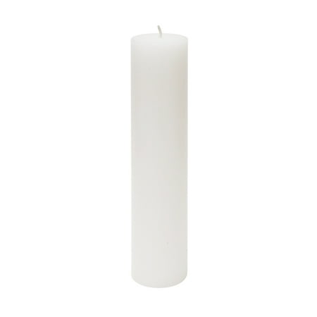 Large Round Pillar - Mega Candles - Unscented 2 Inch x 9 Inch Round Hand Poured Pillar Candle - White