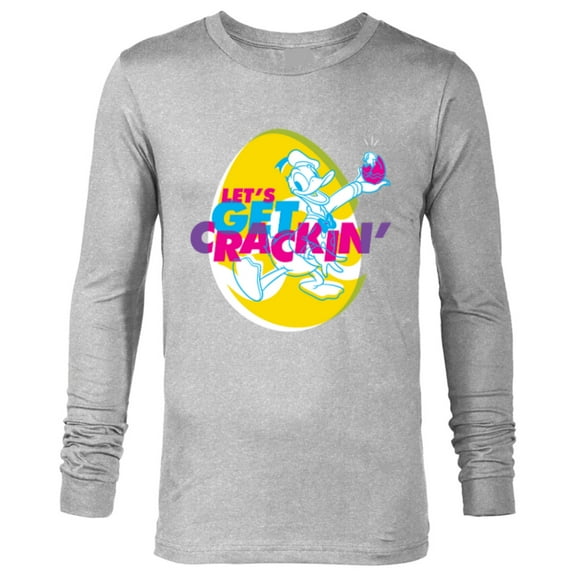 Disney Donald Duck Easter Let’s Get Crackin’ Spring Holiday - Long Sleeve T-Shirt for Men - Customized-Athletic Heather