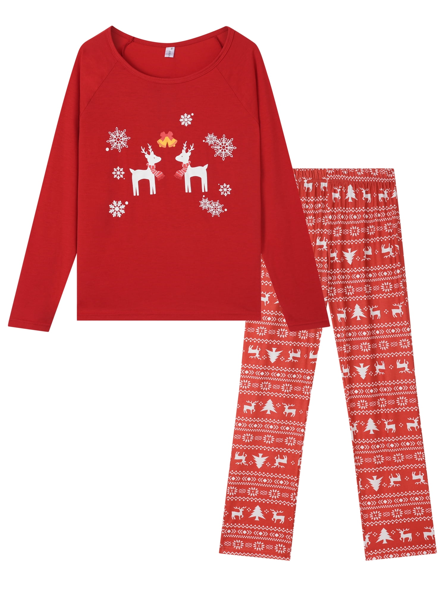 DARING DIVA Top Cute Print Pants Red Family Pajama Set ["Men"] 2XL Red