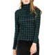 thumbnail image 2 of Camiseta de manga larga ajustada de rayas INSPIRE CHIC para mujer, cuello alto, casual, primavera, otoño, fiesta de Navidad 2026 2XL verde, 2 of 7
